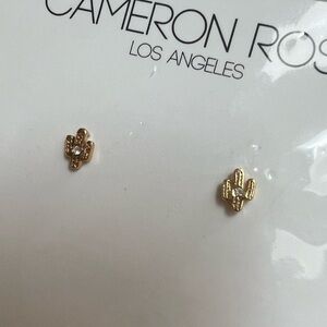 Cameron Rose | 14K Gold Dipped Cactus Stud Earrings
